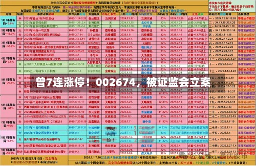 曾7连涨停！002674，被证监会立案-第3张图片