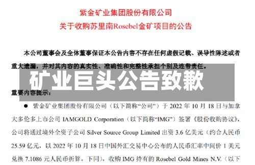 矿业巨头公告致歉