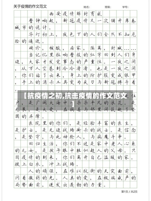 【抗疫情之初,抗击疫情的作文范文】