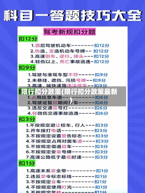 限行扣分政策(限行扣分政策最新)