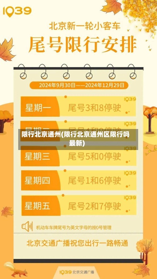 限行北京通州(限行北京通州区限行吗最新)